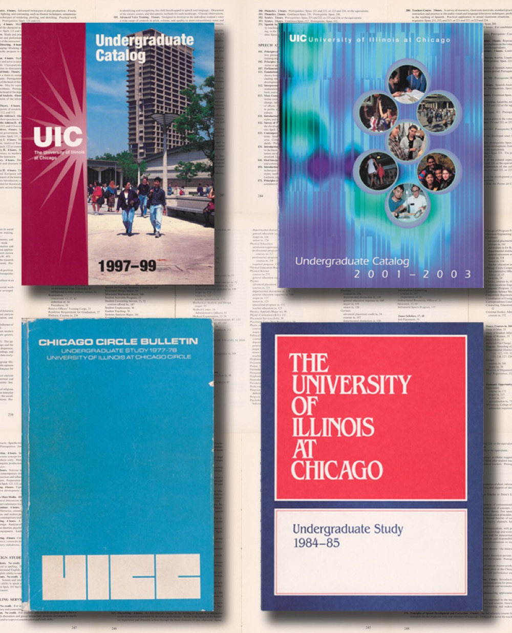 Image of UIC undergraduate catalog covers