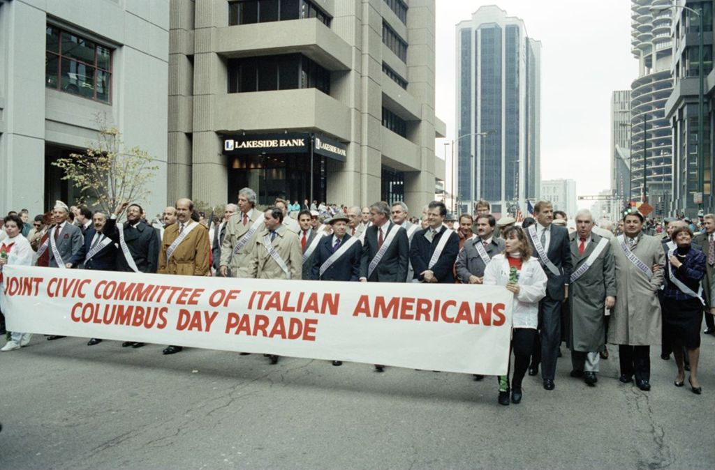 Miniature of Joint Civic Committee of Italian Americans banner, Columbus Day Parade