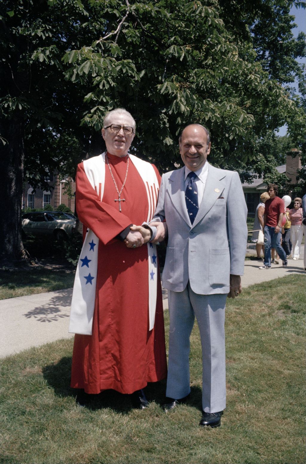 Sauganash Church pastor with Congressman Frank Annunzio