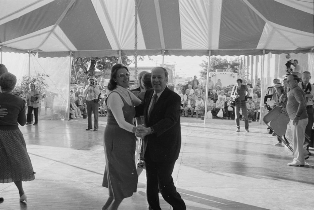 Congressman Frank Annunzio dancing with Pat Kuta