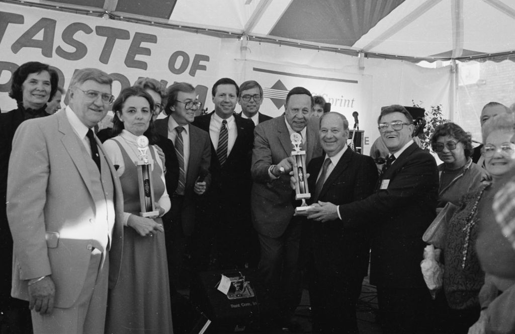 Congressman Frank Annunzio with Polka Contest Trophy