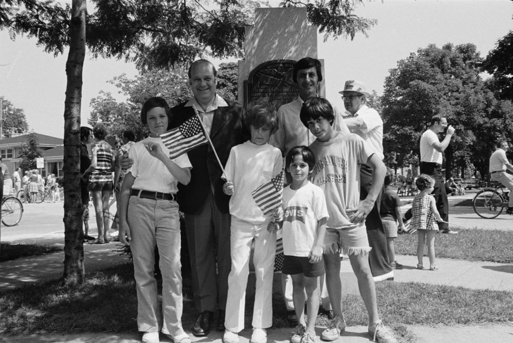 Congressman Frank Annunzio pictured with his grandchildren and his son in law