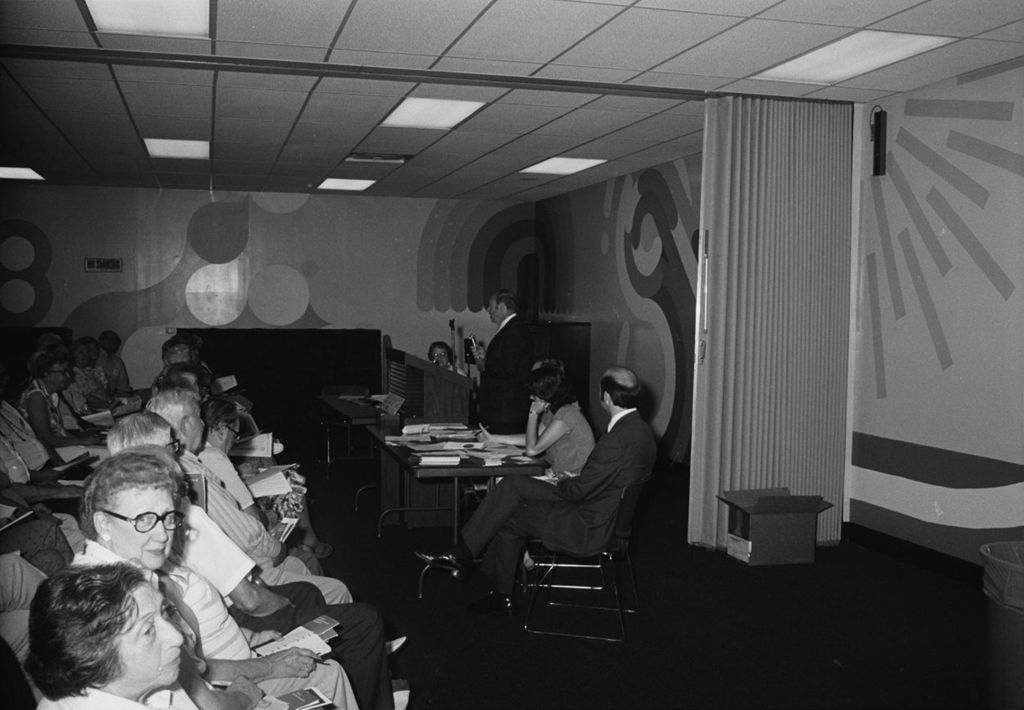 Miniature of Congressman Frank Annunzio Speaking to a group of senior citizens