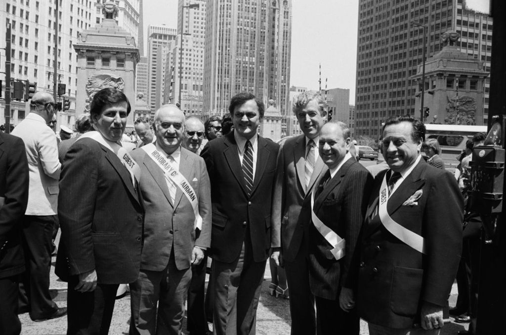 Congressman Frank Annunzio and other officials at the Greek Parade