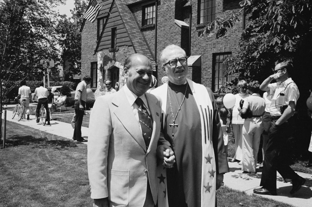 Congressman Frank Annunzio with Sauganash Church Pastor
