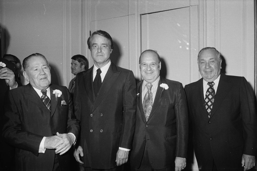 Miniature of Parky Cullerton, Sargent Shriver, Frank Annunzio, and Richard J. Daley