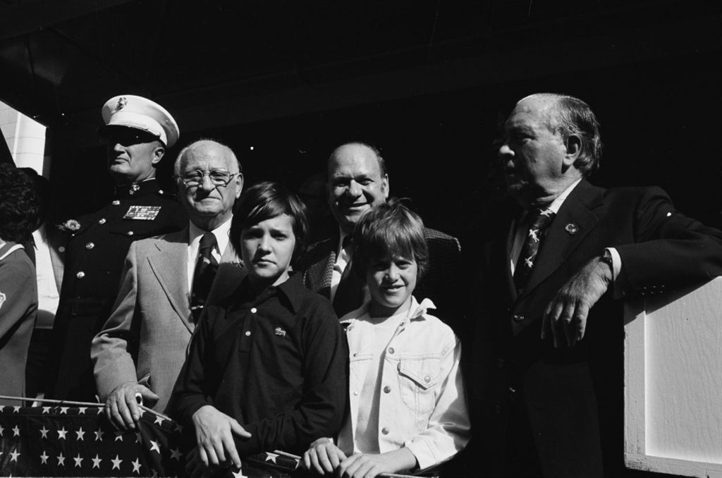 Miniature of Alderman Vito Marzullo, Congressman Frank Annunzio, and Mayor Daley