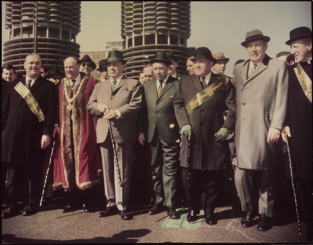 Miniature of Richard J. Daley and others leading the St. Patrick's Day Parade