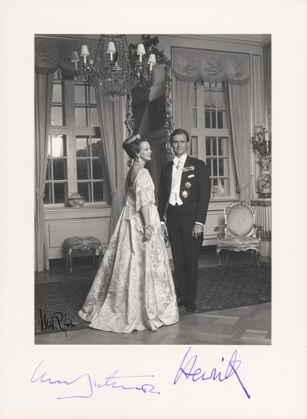 Miniature of Queen Margrethe II of Denmark and Prince Henrik