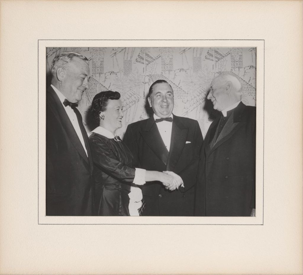 Miniature of Eleanor and Richard J. Daley with Cardinal Stritch