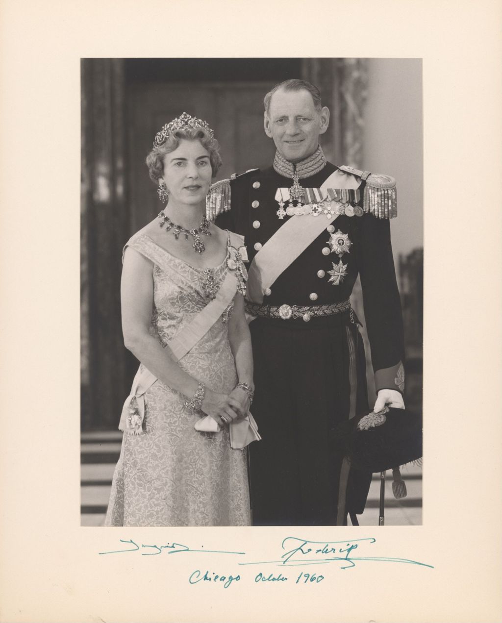 Miniature of Queen Ingrid and King Frederik IX of Denmark