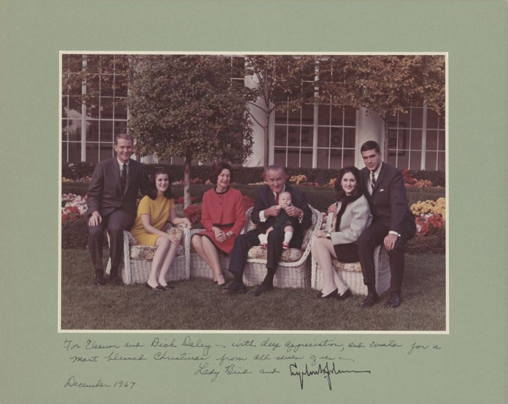 Miniature of Lyndon B. Johnson with his family