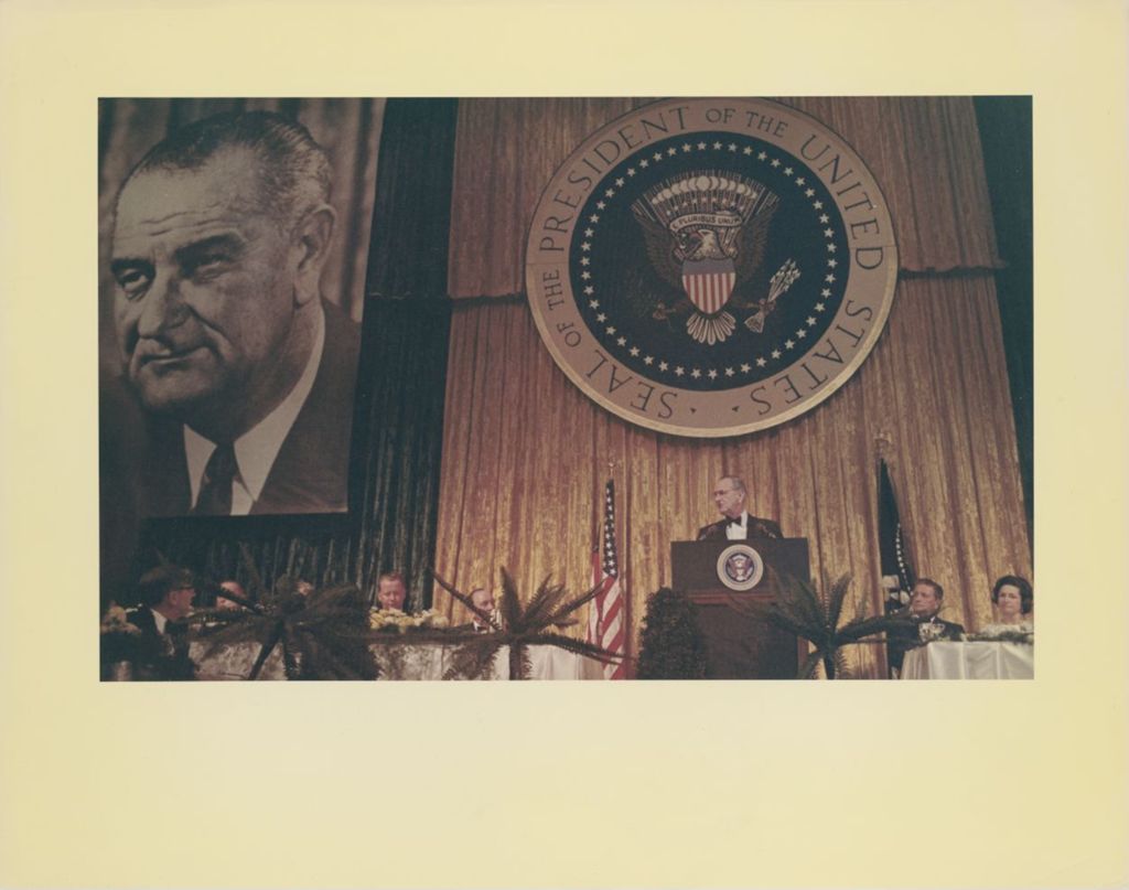 Miniature of Lyndon B. Johnson at Democratic Party banquet