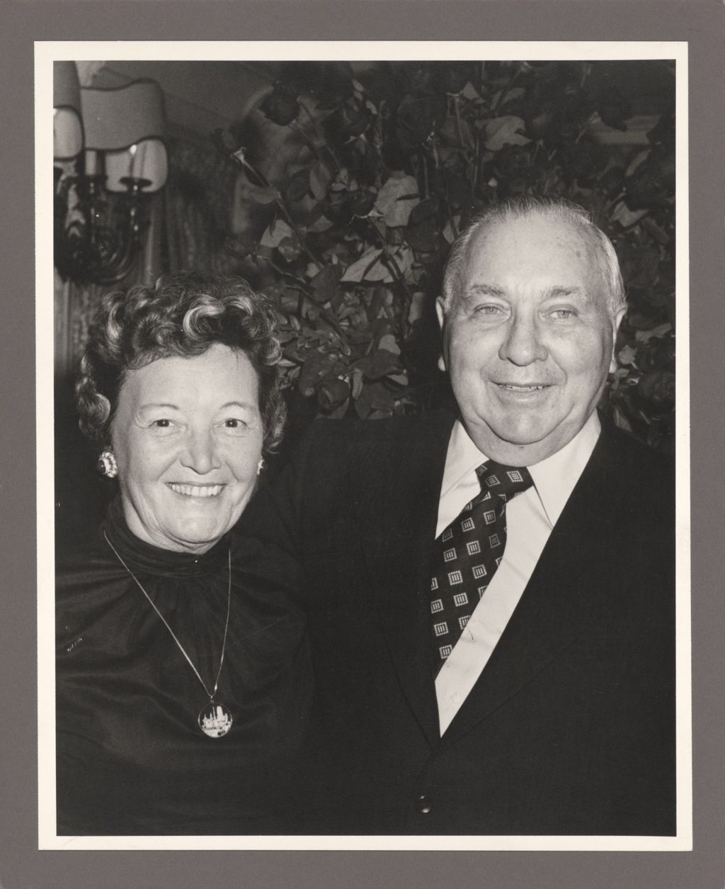 Miniature of Eleanor and Richard J. Daley at a Christmas reception
