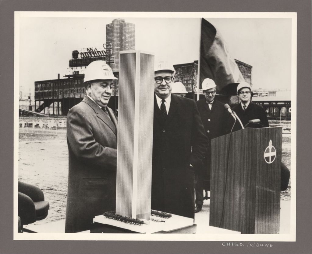 Miniature of Standard Oil Building groundbreaking ceremony, Richard J. Daley and John Swearingen