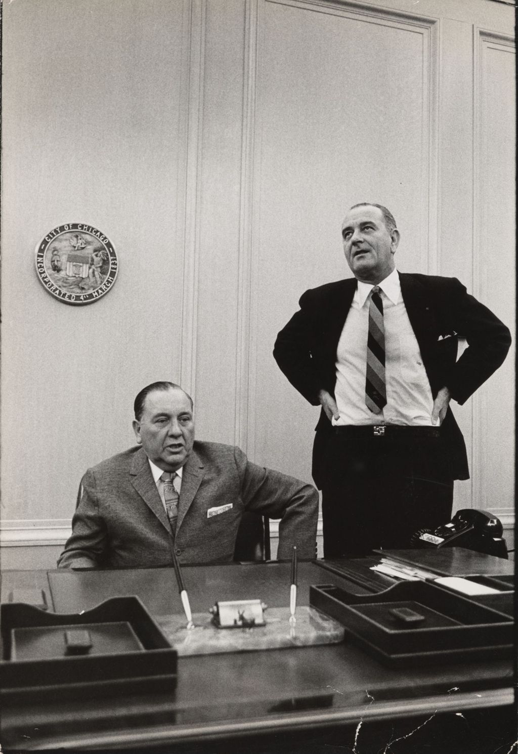 Richard J. Daley with Lyndon B. Johnson in Daley's office