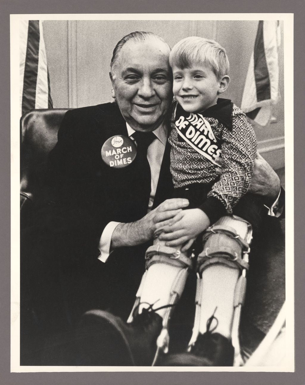 Miniature of Richard J. Daley with March of Dimes representative