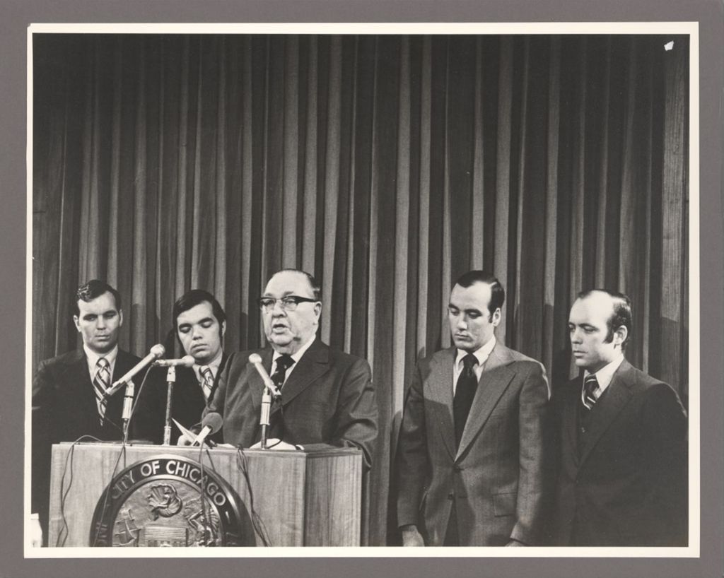 Miniature of Richard J. Daley speaking at a podium