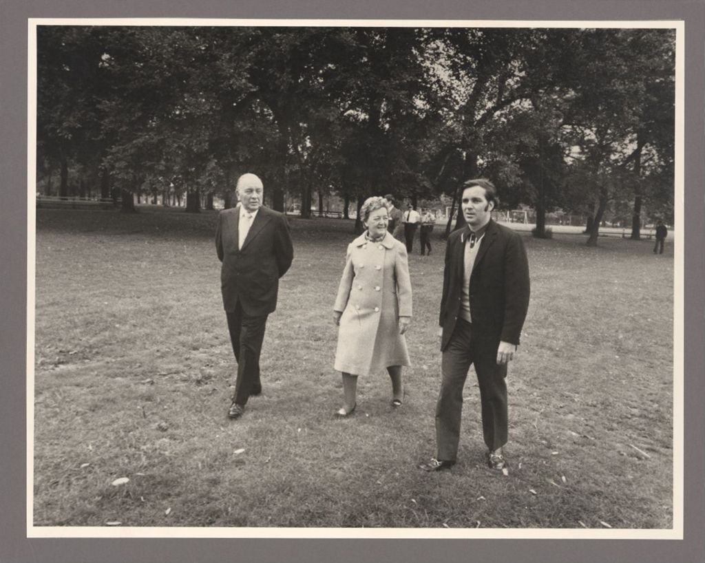 Richard J. Daley, Eleanor Daley, and Richard M. Daley at McKinley Park