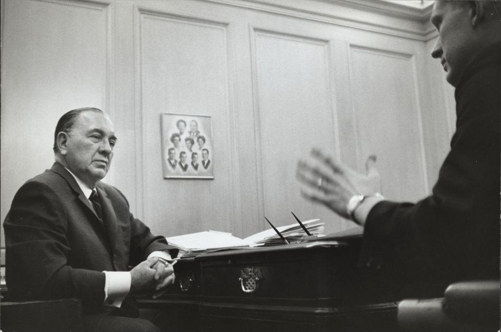 Richard J. Daley at a meeting in his office