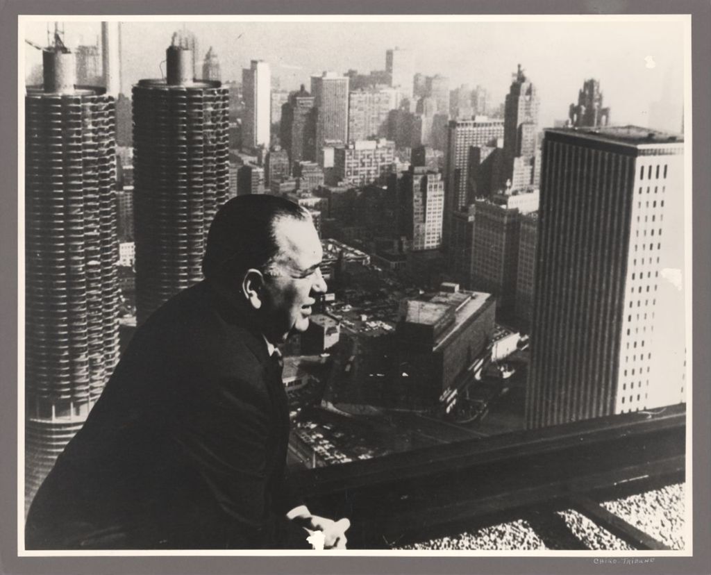 Richard J. Daley looking over the City of Chicago