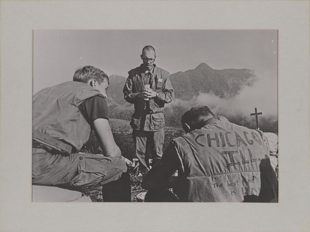 Miniature of Army chaplain and soldiers in Vietnam