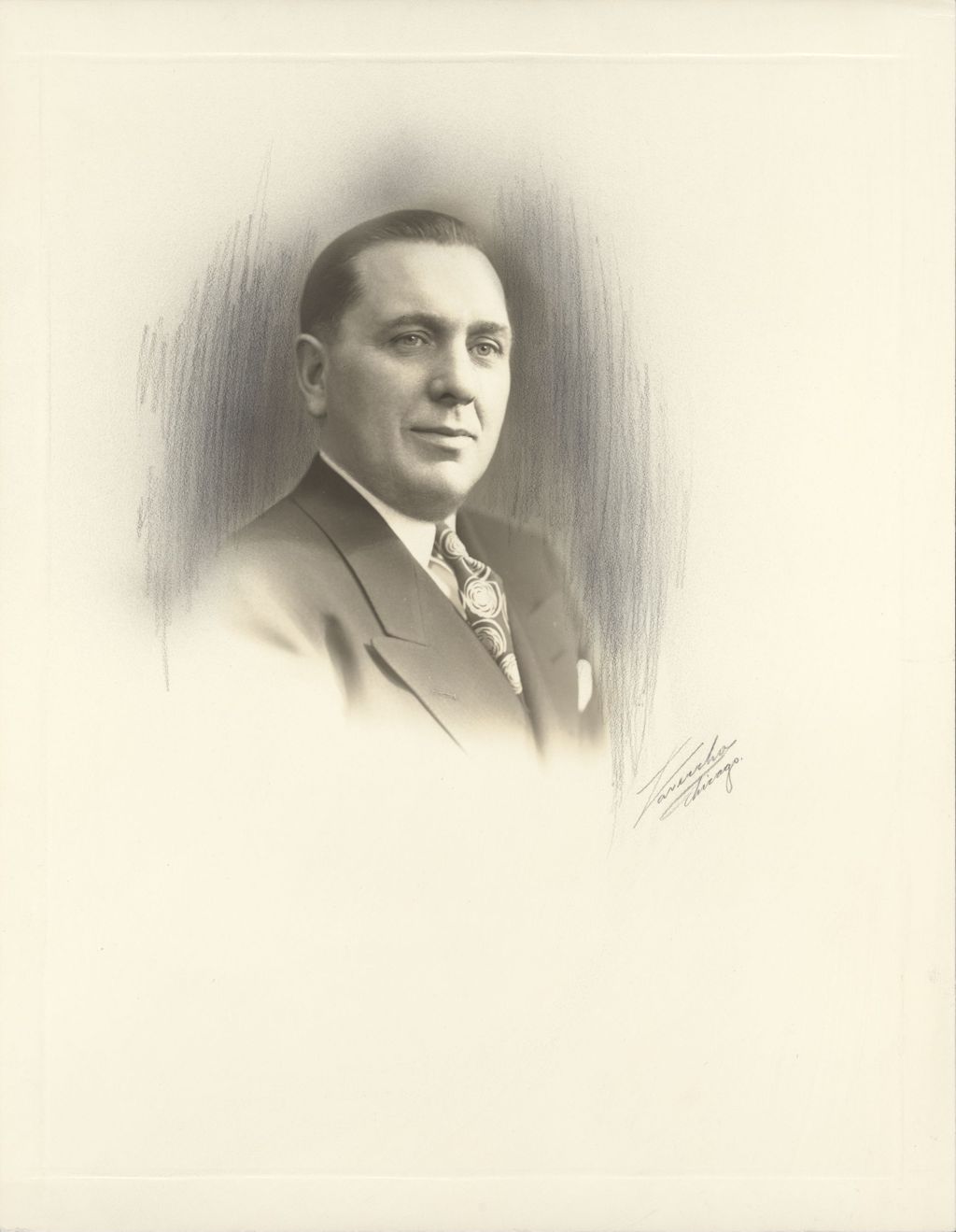 Miniature of Richard J. Daley, pencil shaded background
