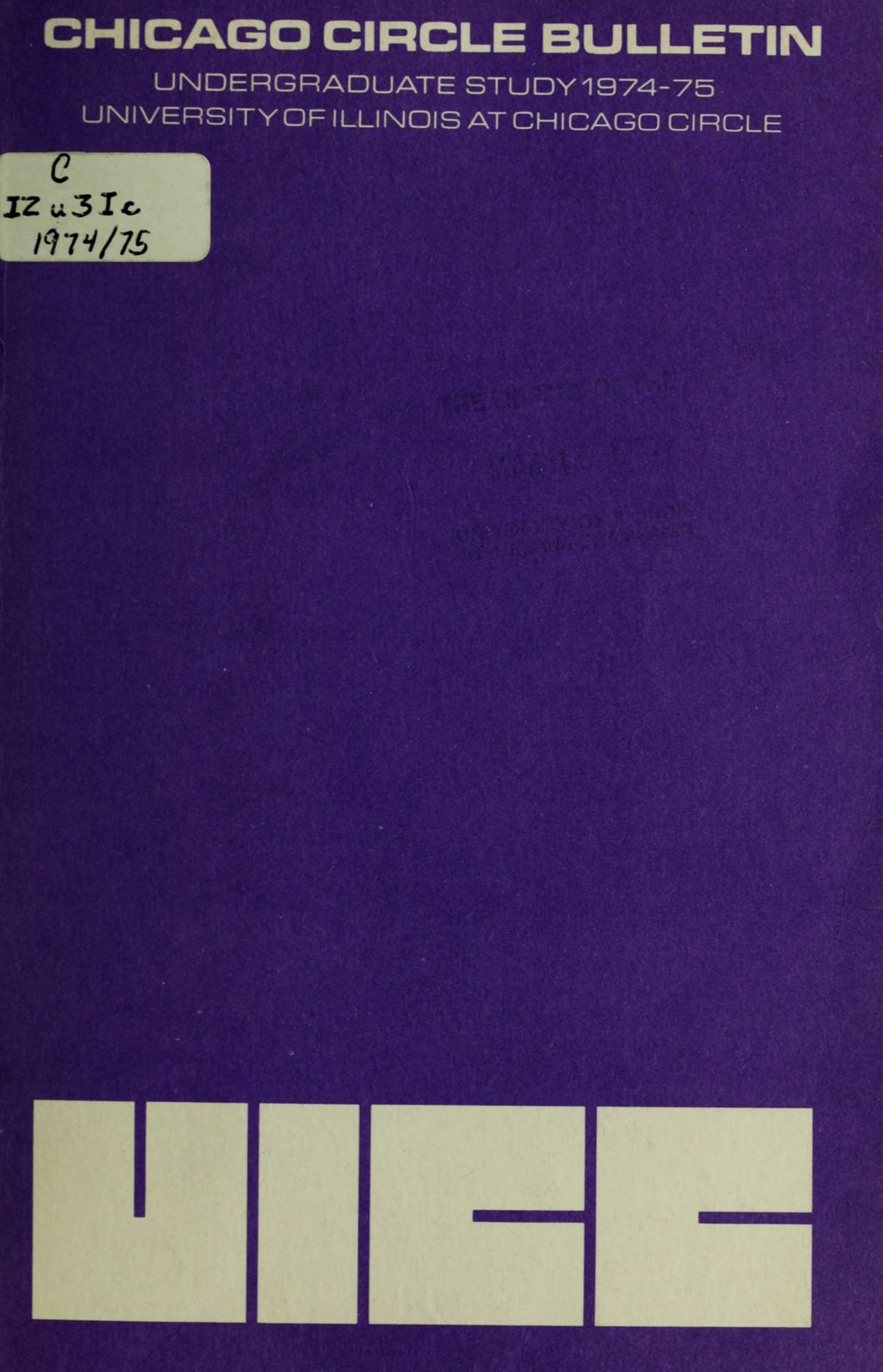Undergraduate Catalog, 1974-1975