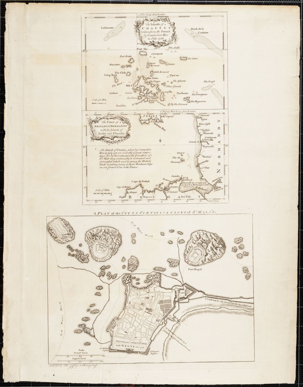 The Islands of Chausey, The coast of Britany & Normandy, St. Malo's (1756)