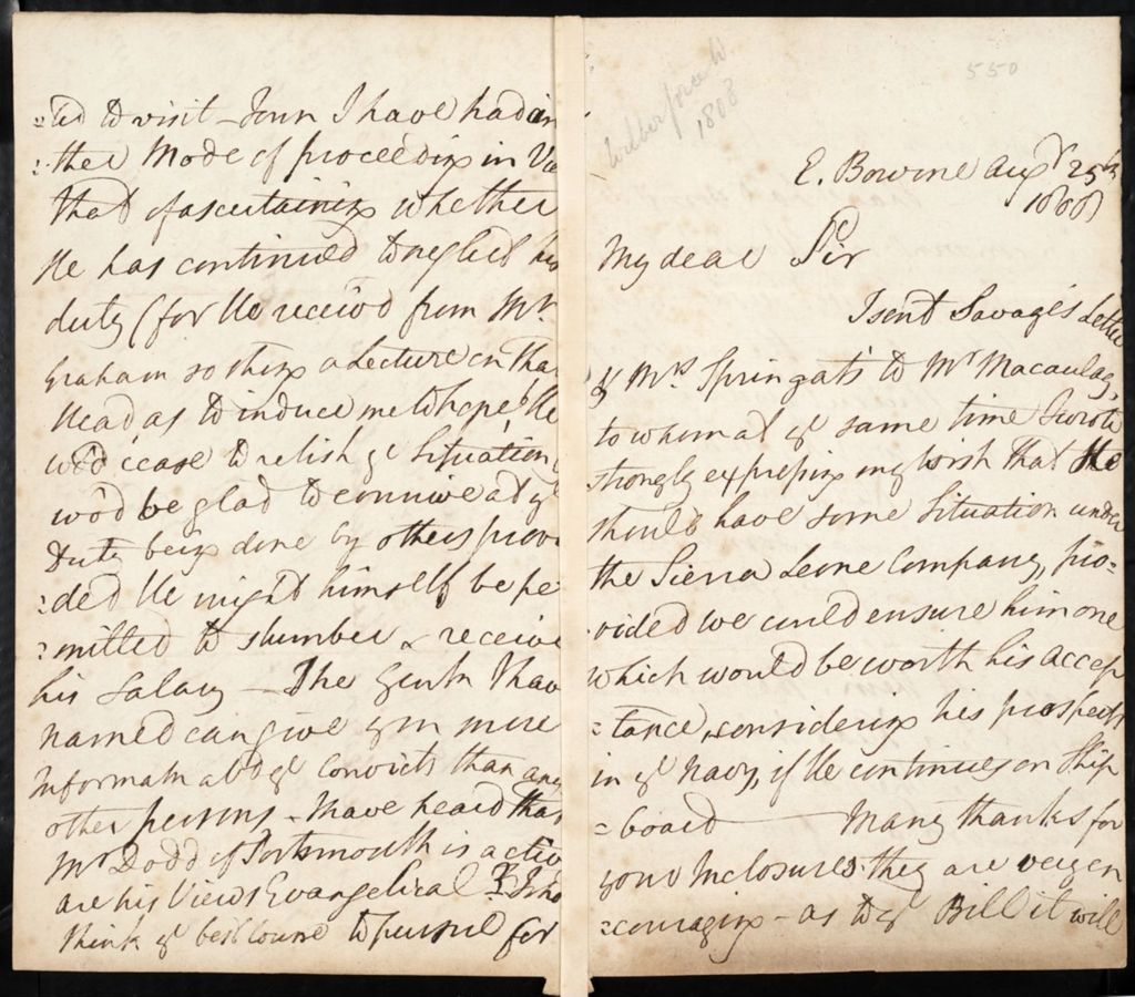 Letter (August 25, 1808)