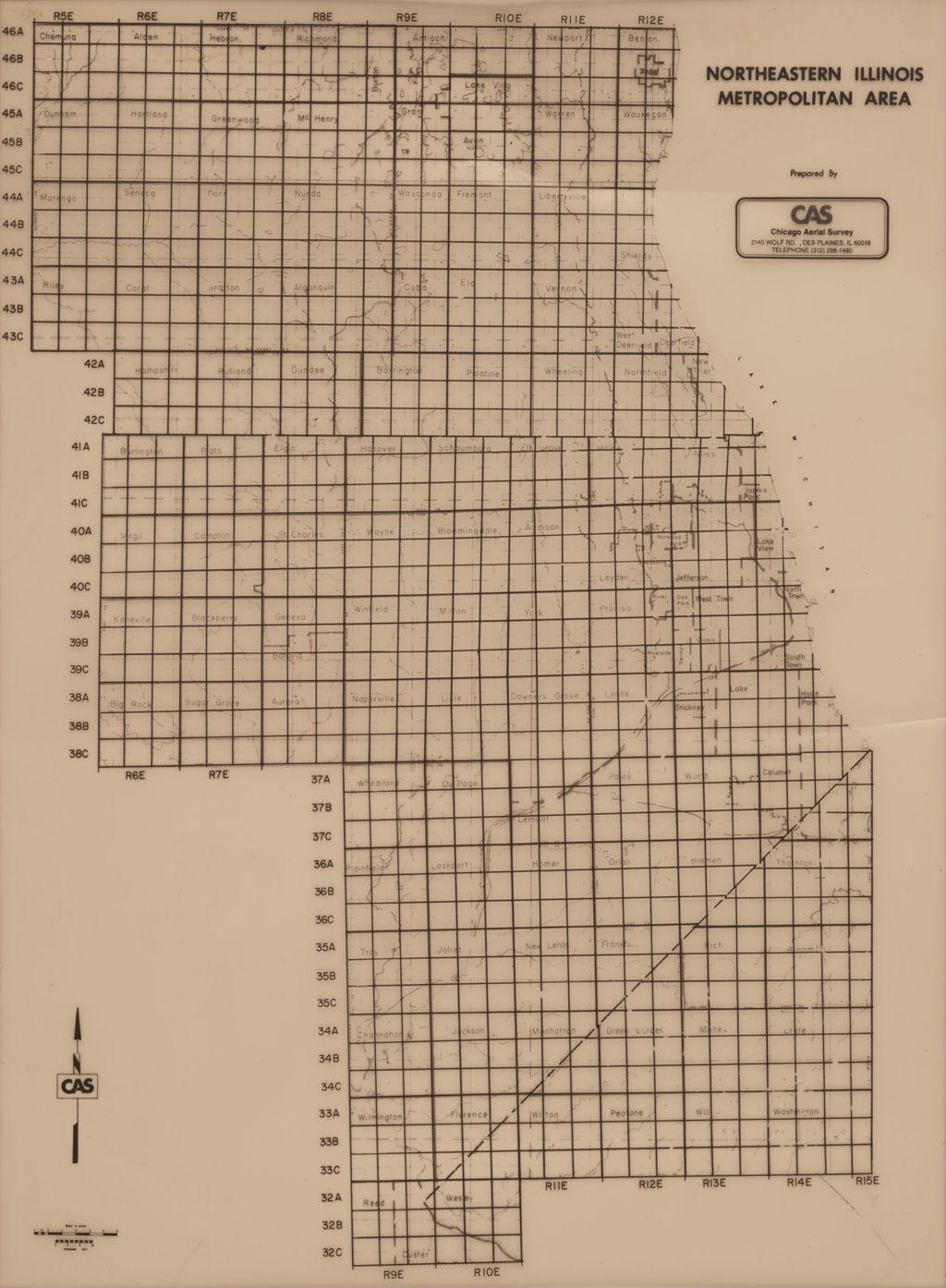 Miniature of Template for aerial survey index maps of the Northeastern Illinois region.