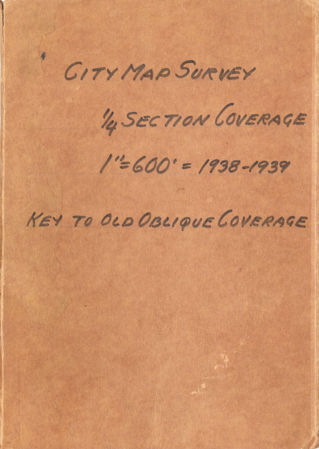 City map survey, key to old oblique coverage, copy 1