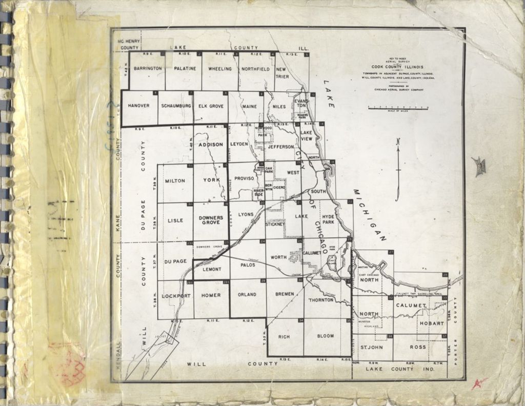 Miniature of Index map of 1949 Chicago Plan Commission aerial survey of Cook County (49100), copy 1