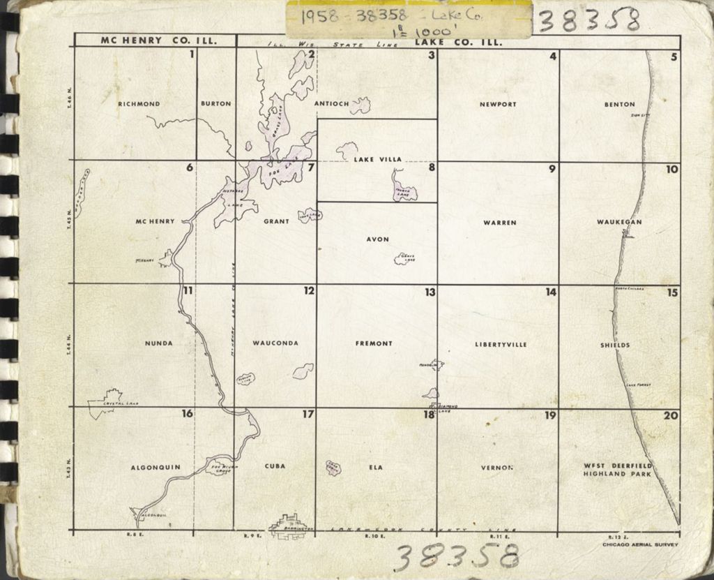 Miniature of Index map of 1958 Lake County Aerial Survey (38358)