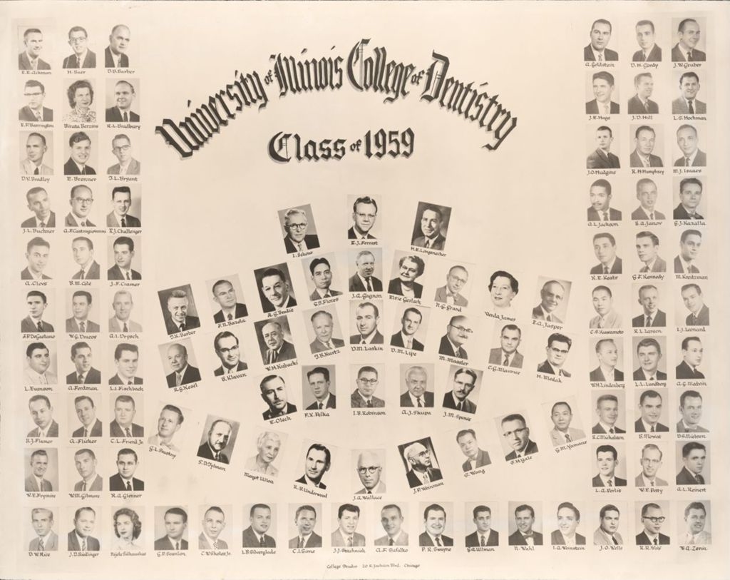 Miniature of 1959 graduating class, University of Illinois College of Dentistry