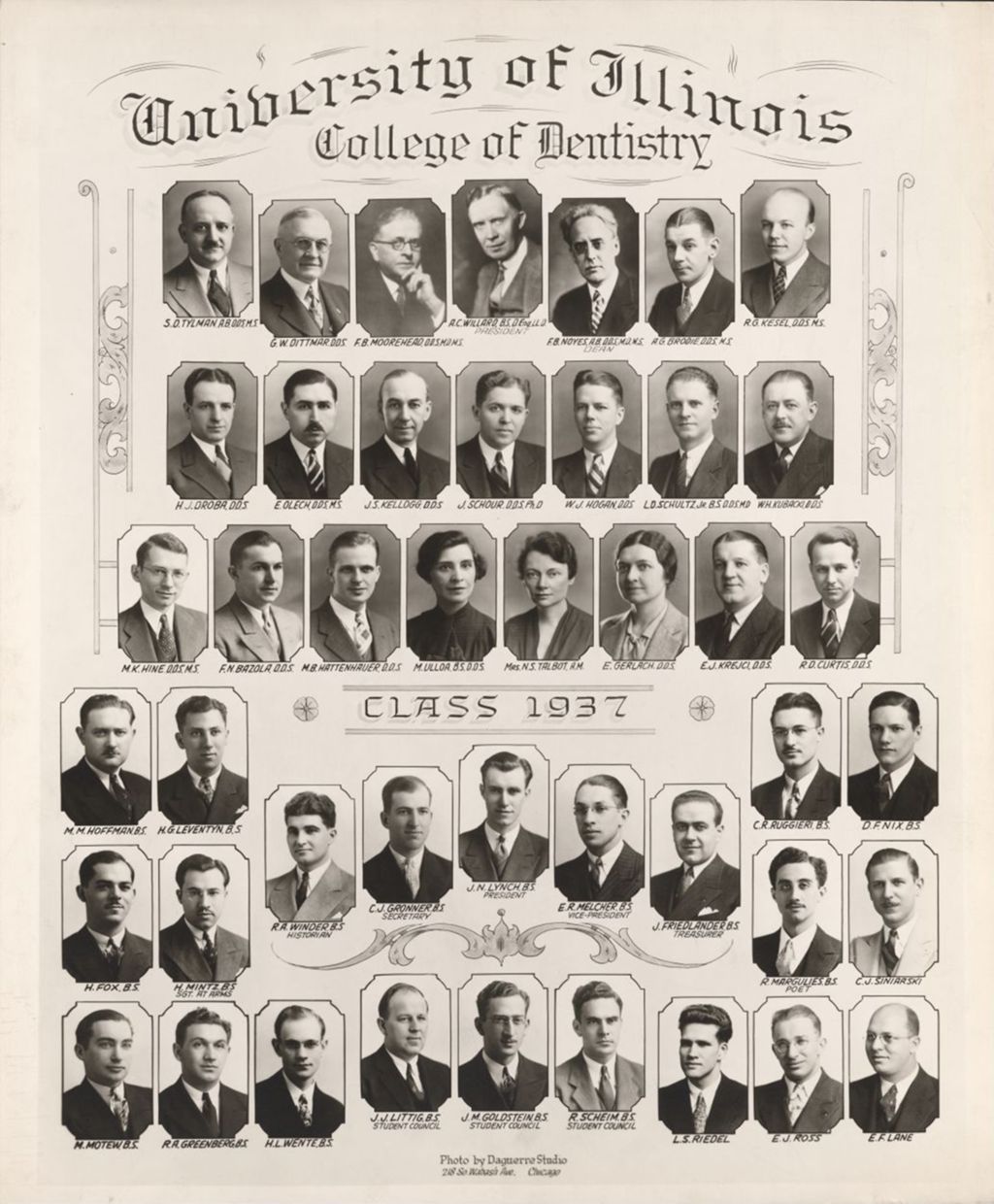 Miniature of 1937 graduating class, University of Illinois College of Dentistry