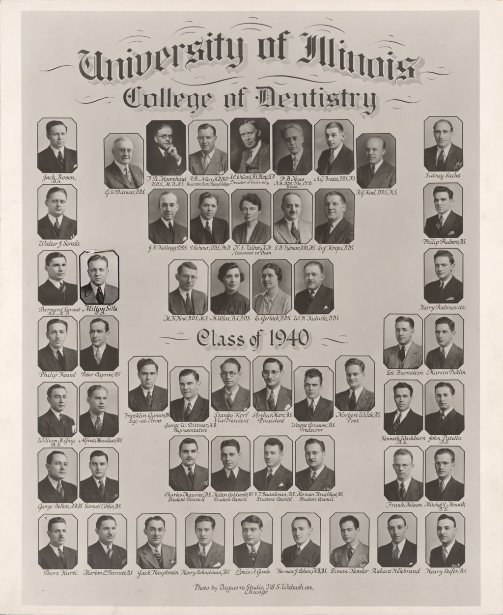 Miniature of 1940 graduating class, University of Illinois College of Dentistry