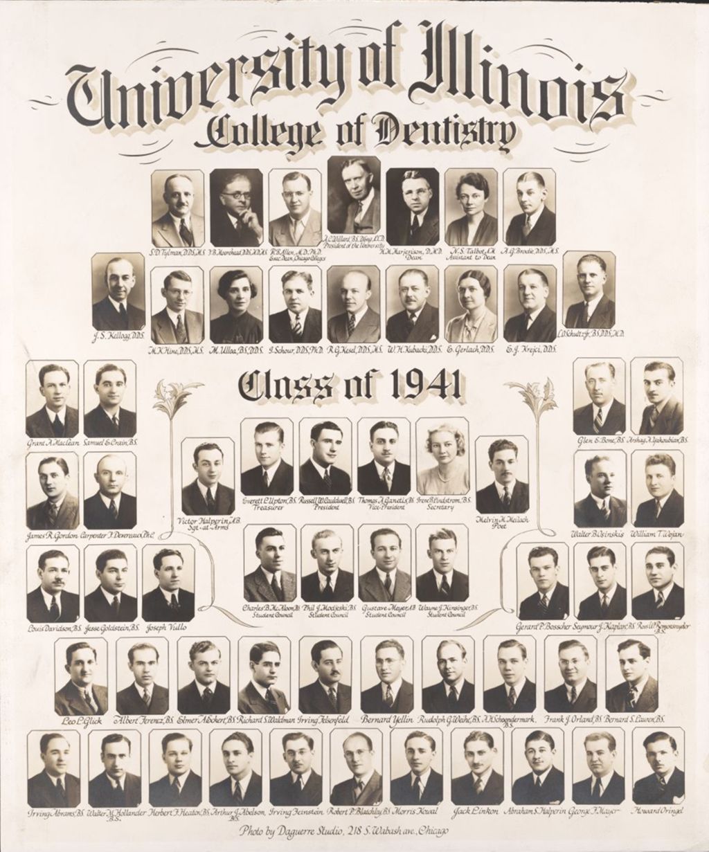 Miniature of 1941 graduating class, University of Illinois College of Dentistry