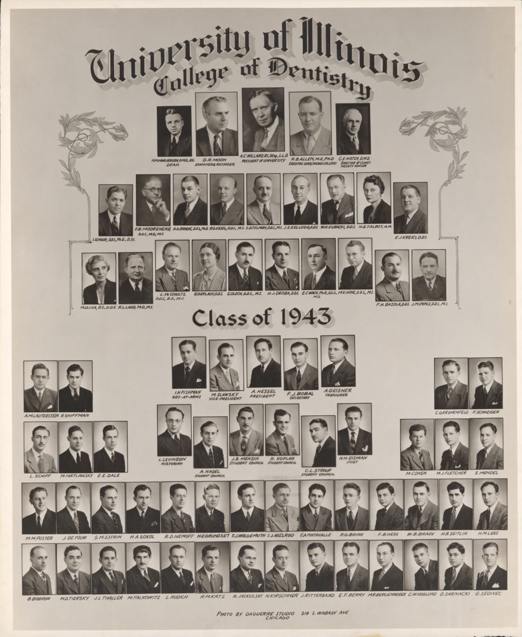 Miniature of 1943 graduating class, University of Illinois College of Dentistry