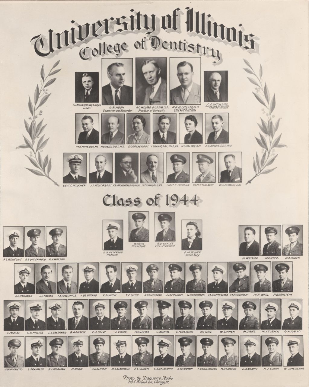 Miniature of 1944 graduating class, University of Illinois College of Dentistry