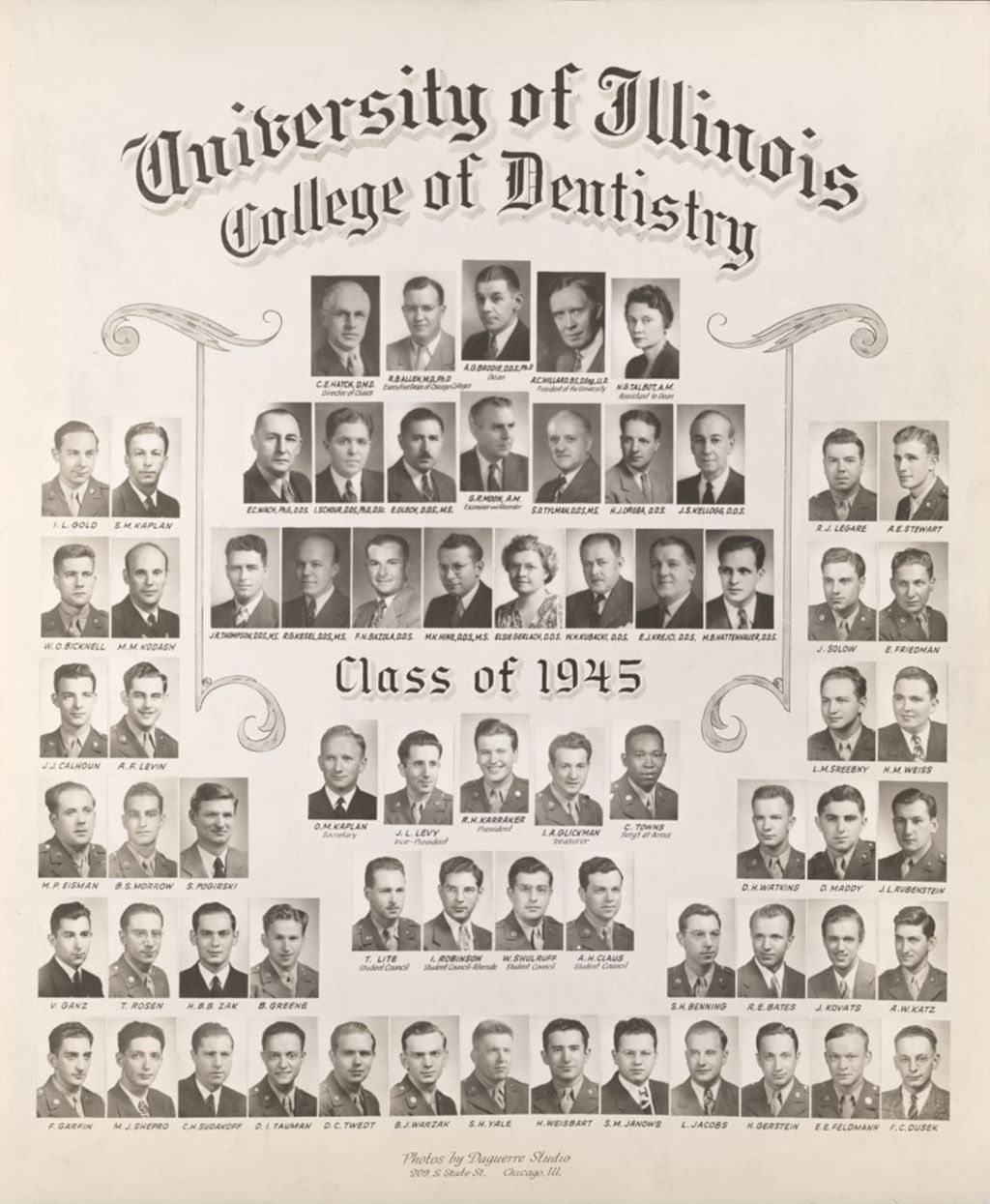 Miniature of 1945 graduating class, University of Illinois College of Dentistry