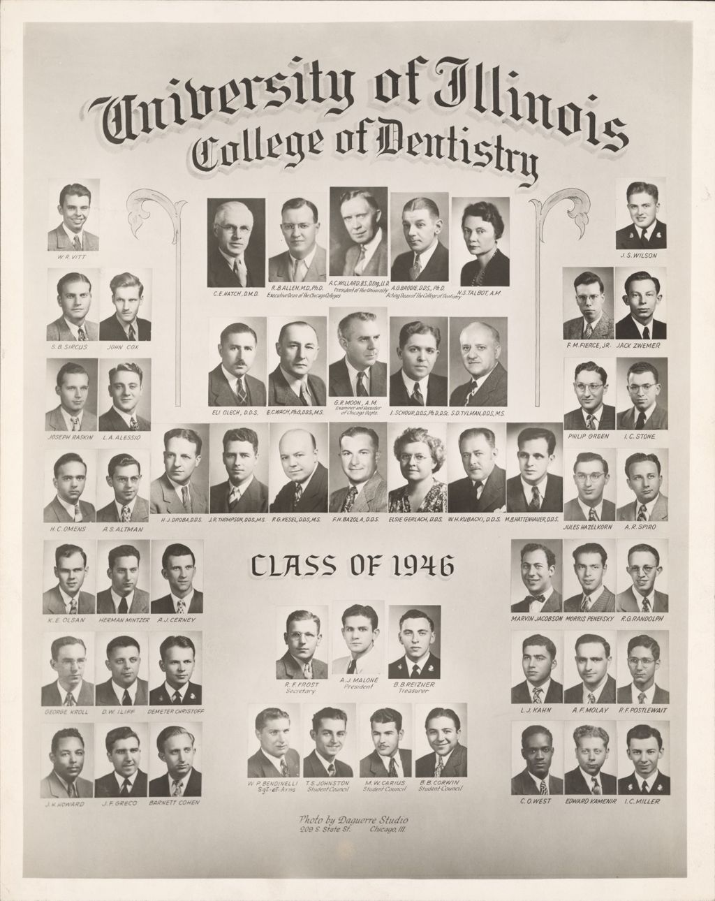 Miniature of 1946 graduating class, University of Illinois College of Dentistry
