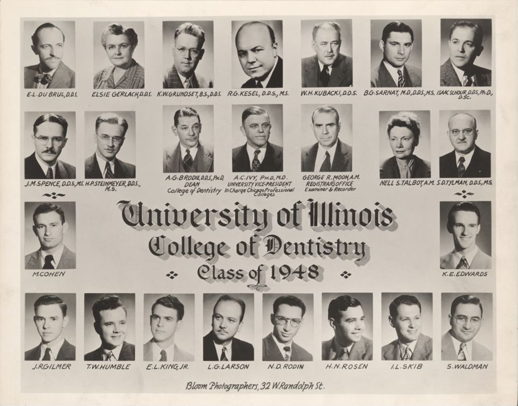 Miniature of 1948 graduating class, University of Illinois College of Dentistry