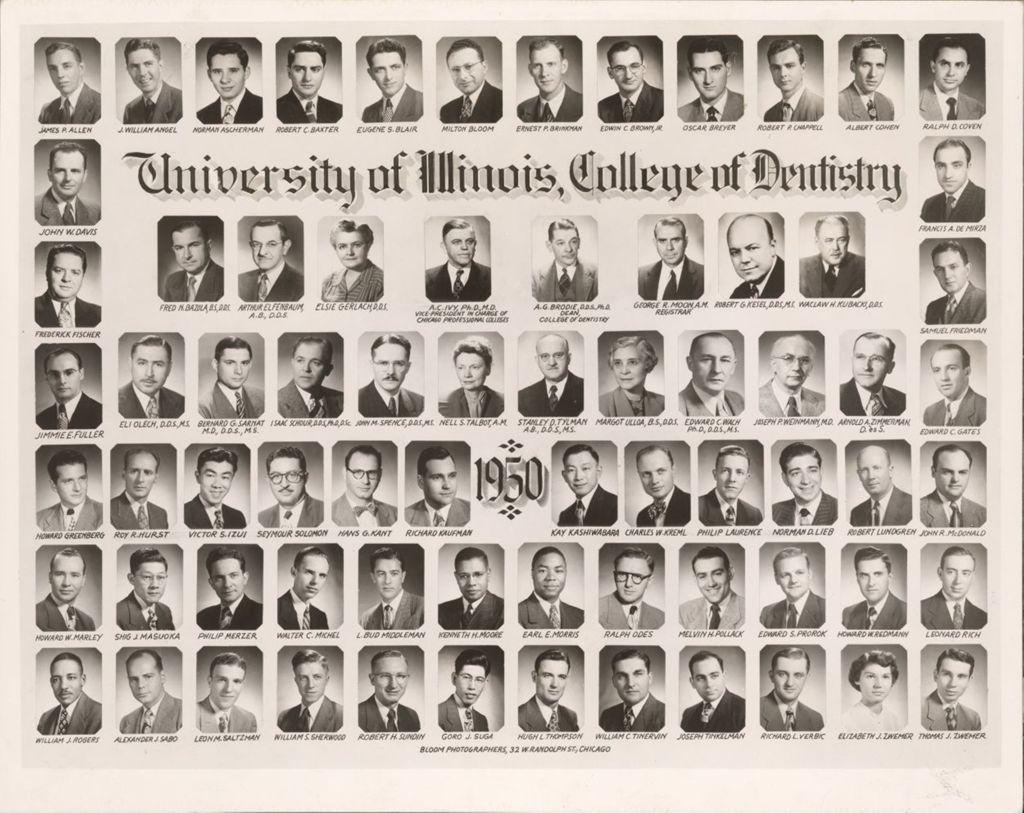 Miniature of 1950 graduating class, University of Illinois College of Dentistry