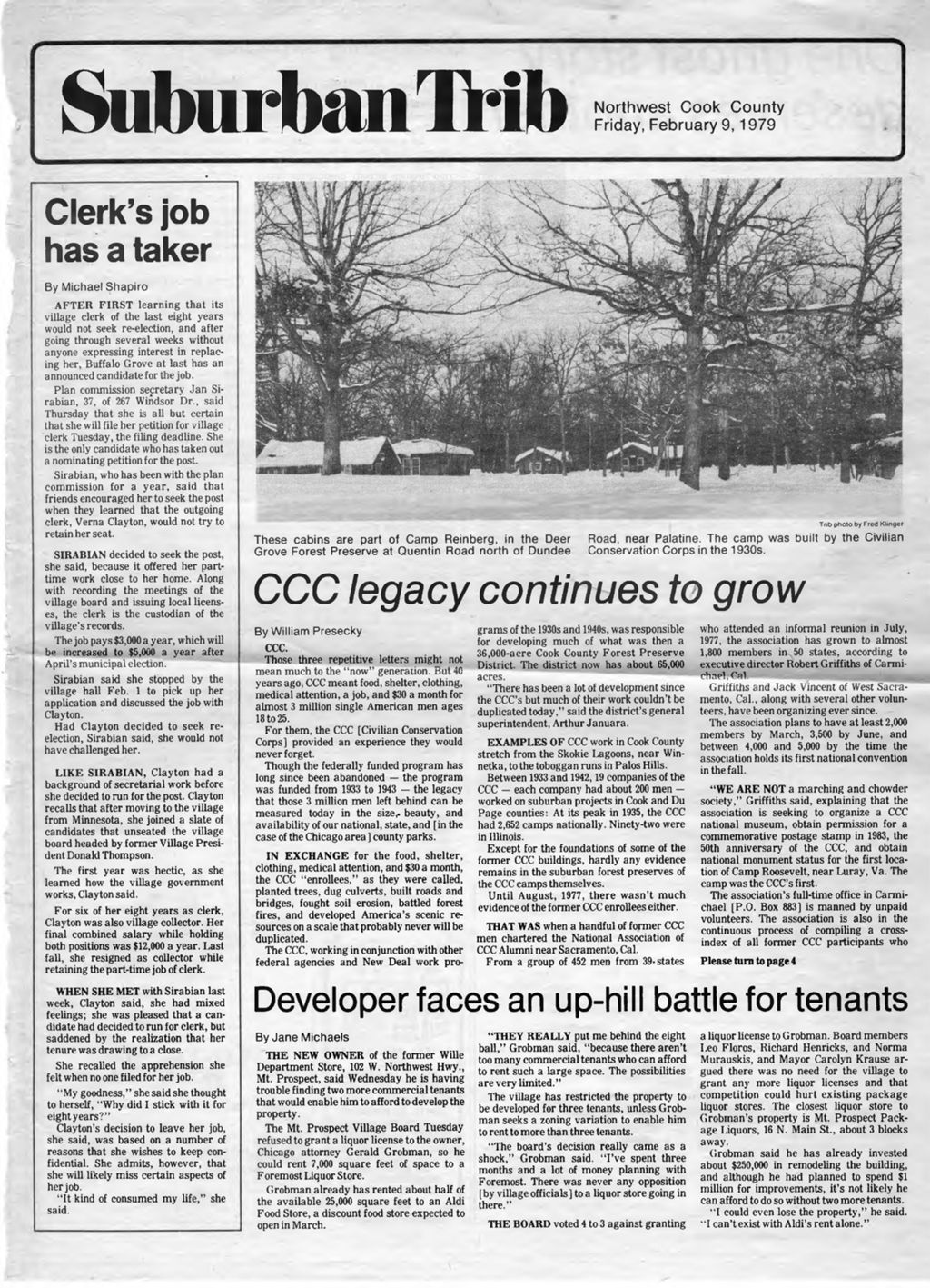 Suburban Trib, "CCC legacy continues to grow by William Presecky," 1979