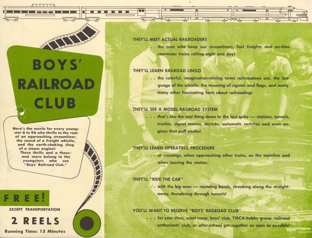 Boys' Railroad Club film brochure