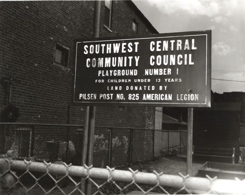 Sign for Southwest Central Community Council playground
