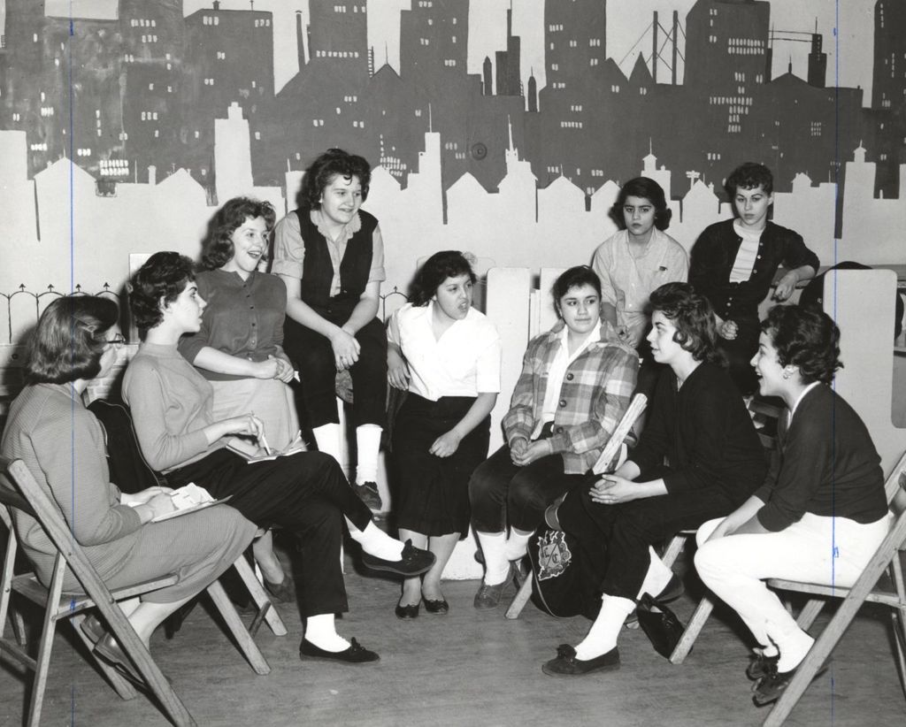 Miniature of Teenage girls meeting at Bethlehem Center