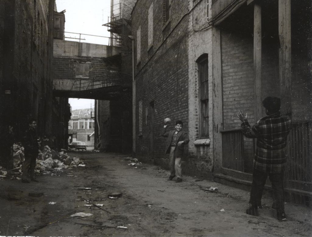 Miniature of Boys playing catch in alley