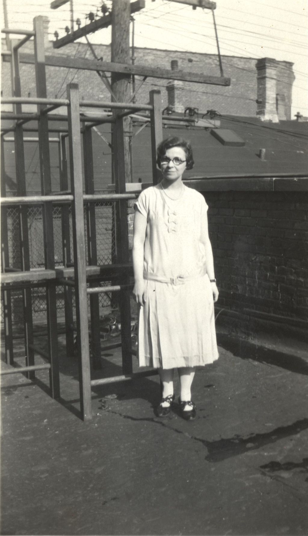 Woman on Howell House rooftop